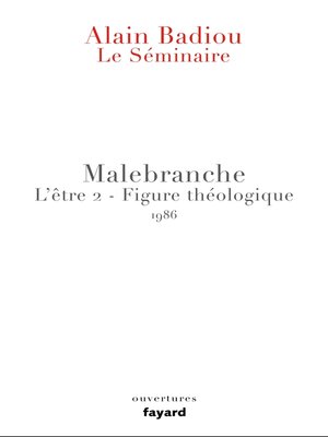 cover image of Le Séminaire--Malebranche